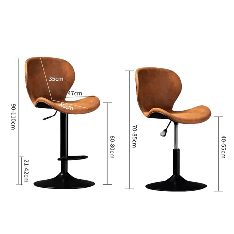 האירופי עור רף נמוך כסא מעלית מודרנית שחור יוקרה הכסא המסתובב מתכת עיצוב מינימליסטי Chaises Longues רהיטים הכיסא - 4