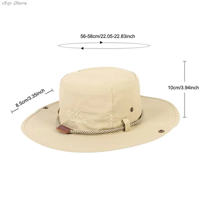 דייג הכובע של גברים, נשים, קיץ לנשימה קרם הגנה כובע חיצוני קמפינג לטיפוס הרים, דיג כובע המערבי כובע בוקרים - 4