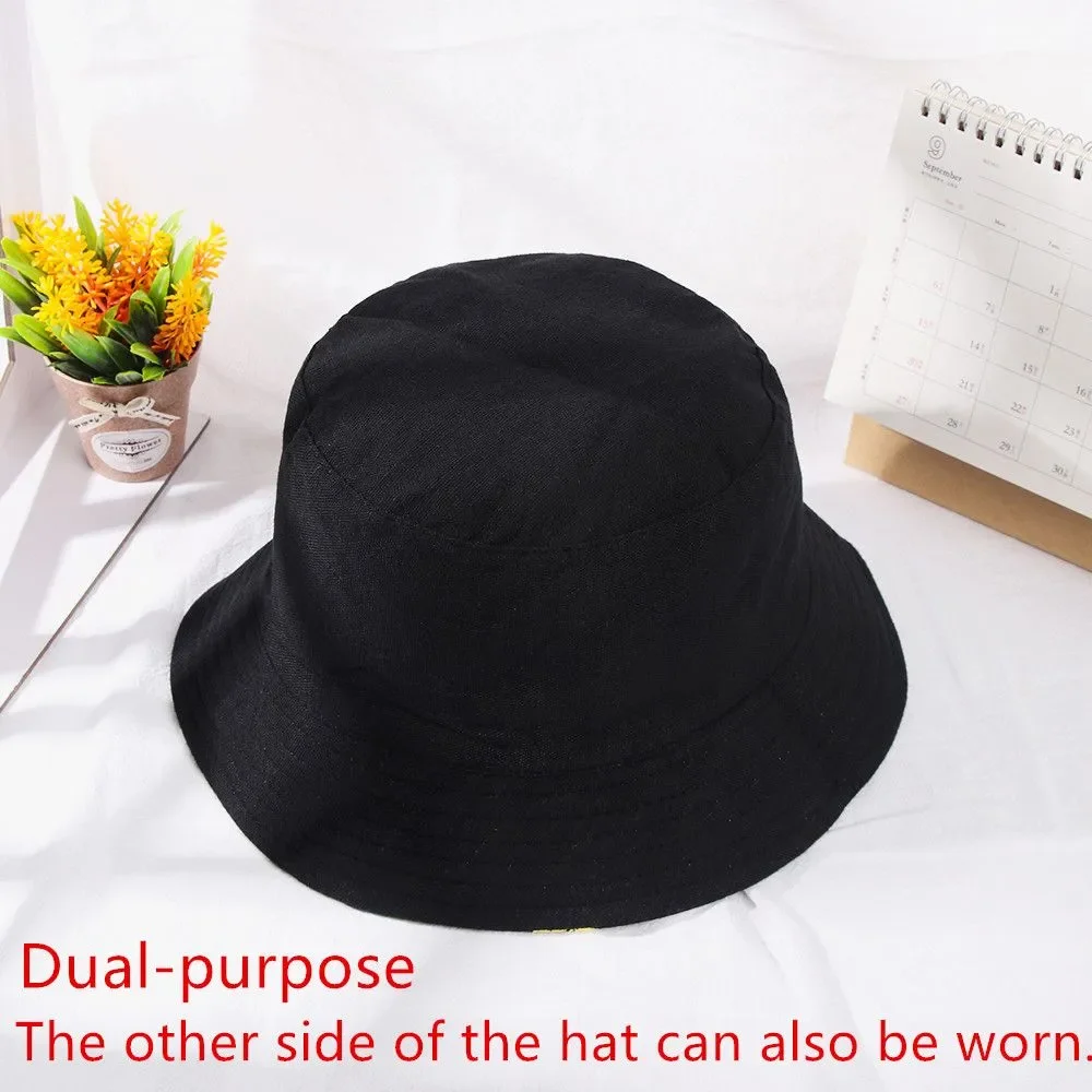 שטחי כותנה דיג כובע היפ הופ כובע מייפל ליף פנמה דלי כובע שמש שטוח העליון דייג כובעי נשים גברים שני כובעים - 4