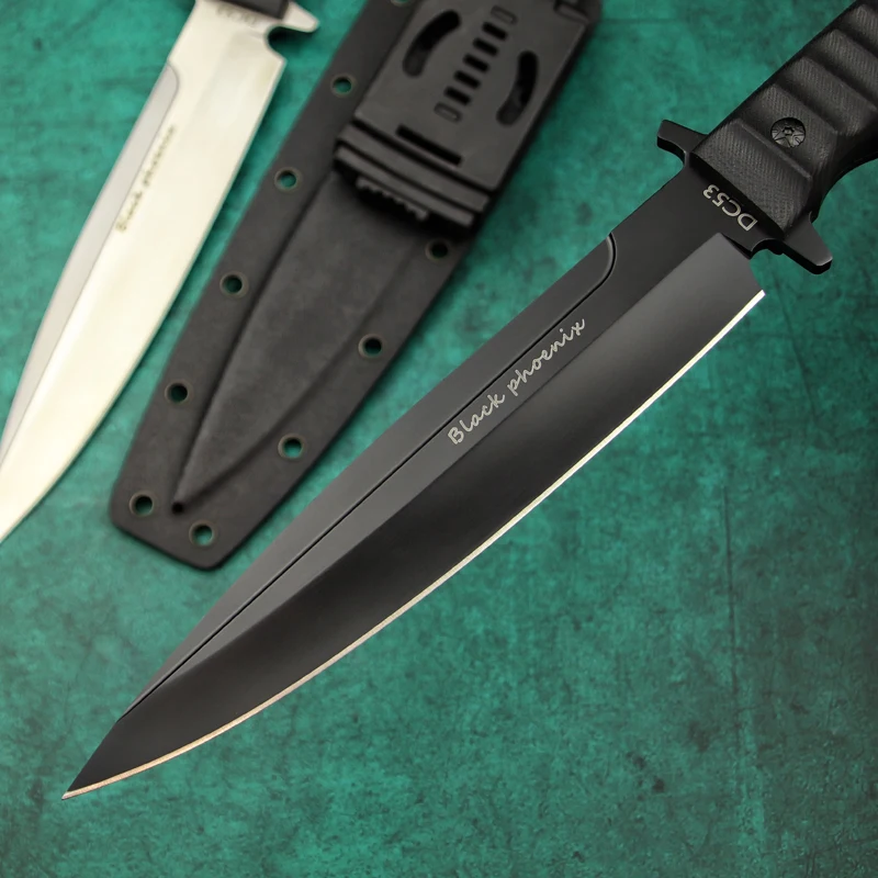 רוסיה פיניקס קמפינג סכין ציד קשיות גבוהה DC53 פלדה G10 לטפל חדה סכין טקטי קמפינג כלי הישרדות - 4