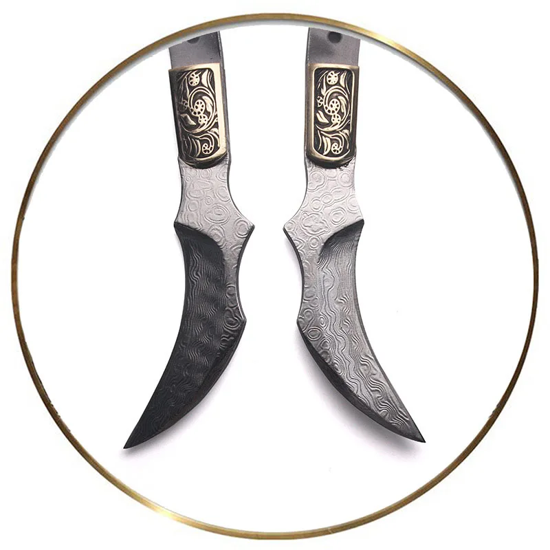 Dropship דמשק פלדה חד Diy הסכין החסר נירוסטה קבוע להב הסכין Billets חלקים קמפינג הישרדות ישר סכינים - 4