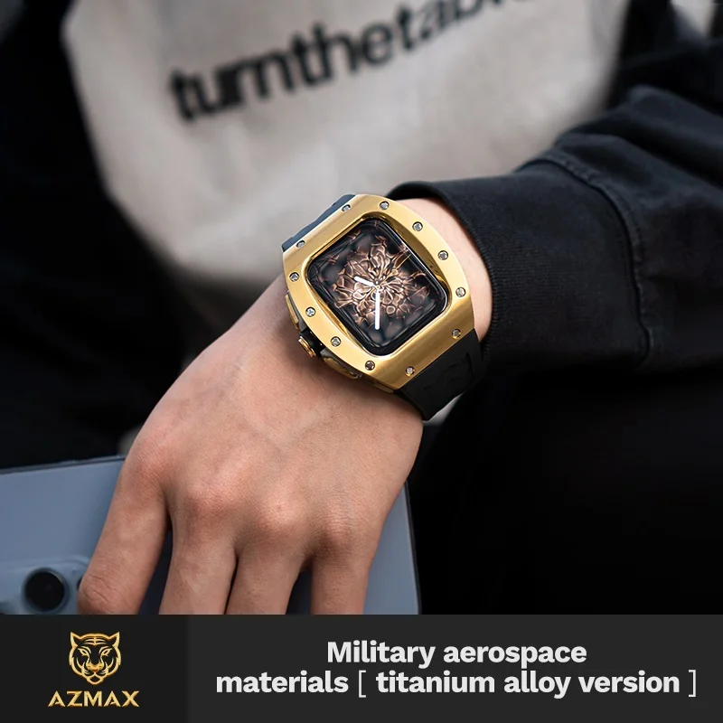 באיכות גבוהה מותאמים אישית שעון יוקרה מגן אפל שעונים להקות אפל שעונים סדרת Iwatch SE/4/5/6/7/8 עבור פלואור גומי. - 4