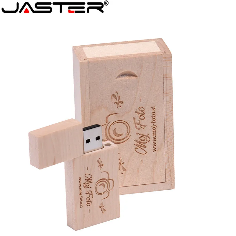ג ' סטר (ללא סמל מותאם אישית) עץ USB כונן הבזק USB+תיבת pendrive 4GB 8GB 16GB 32GB 64GBcustom לוגו עבור צילום חתונה, מתנה - 4
