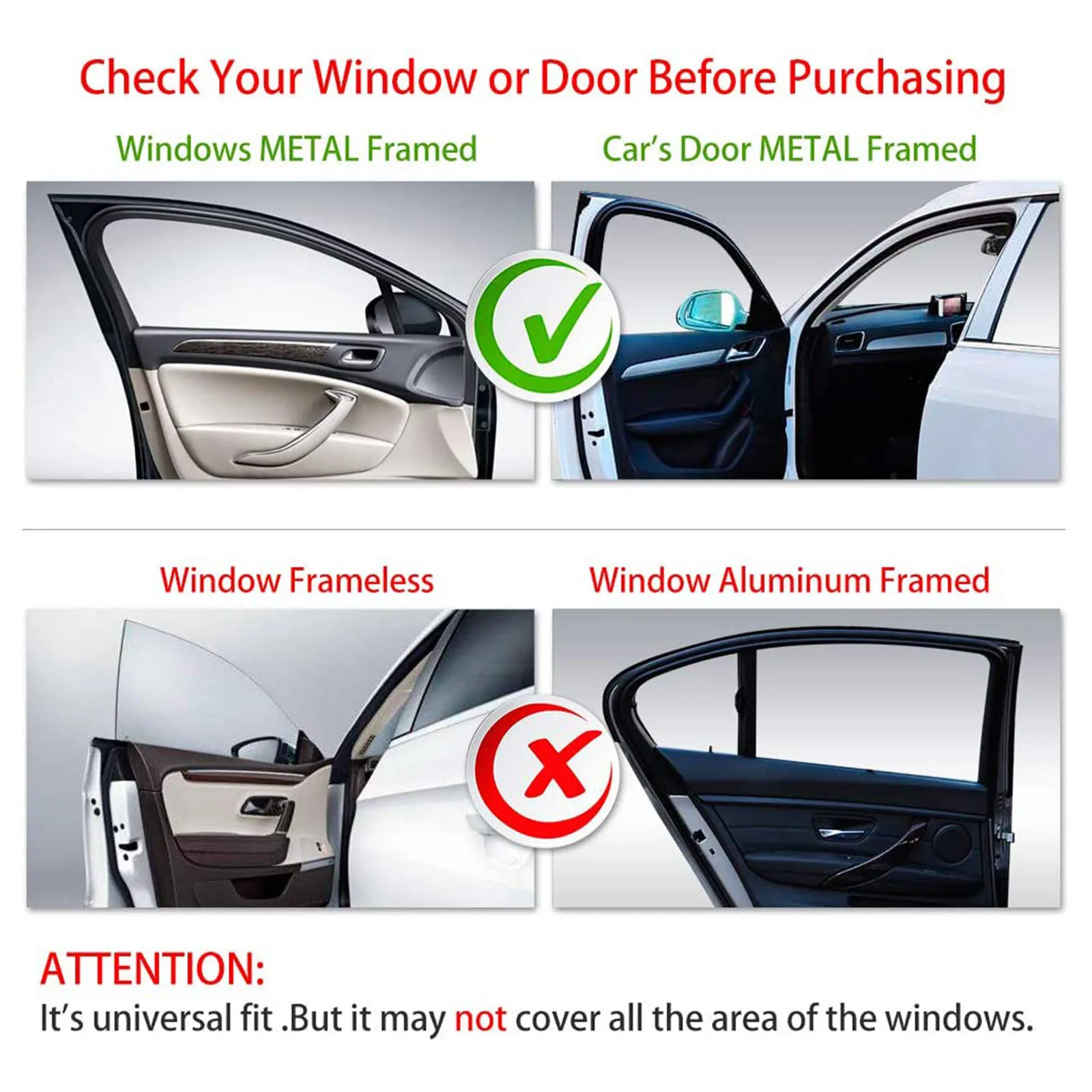 4-חבילת אנטי UV רכב מגנטי החלון בצד שמשיה צל Premium נשלף - 4