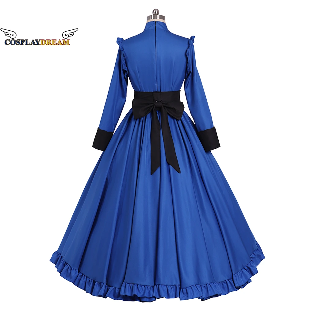 יובאבא תחפושות קוספליי יובאבא Cosplay כחול שמלת מסיבת ליל כל הקדושים תלבושת בהתאמה אישית למבוגרים בציר שמלה - 4