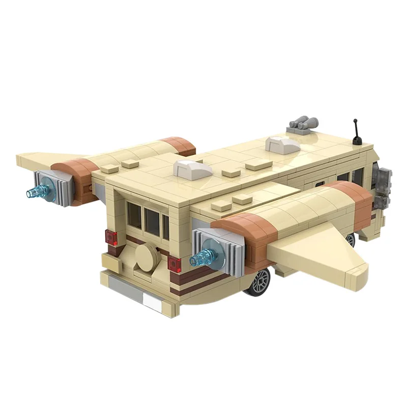 MOC רכב קלאסי עם אגף הבניין מודל שגעון בחלל נשר-5 רקטות מתעופפות הרכב לבנים להרכיב DIY צעצועי ילדים מתנות - 4