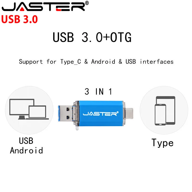 ג ' סטר USB 3.0 סוג C OTG USB כונן הבזק Usb 3.0 Pendrive על סוג C-נייד/PC 64GB 32GB 16GB מהירות גבוהה מיקרו USB - 4