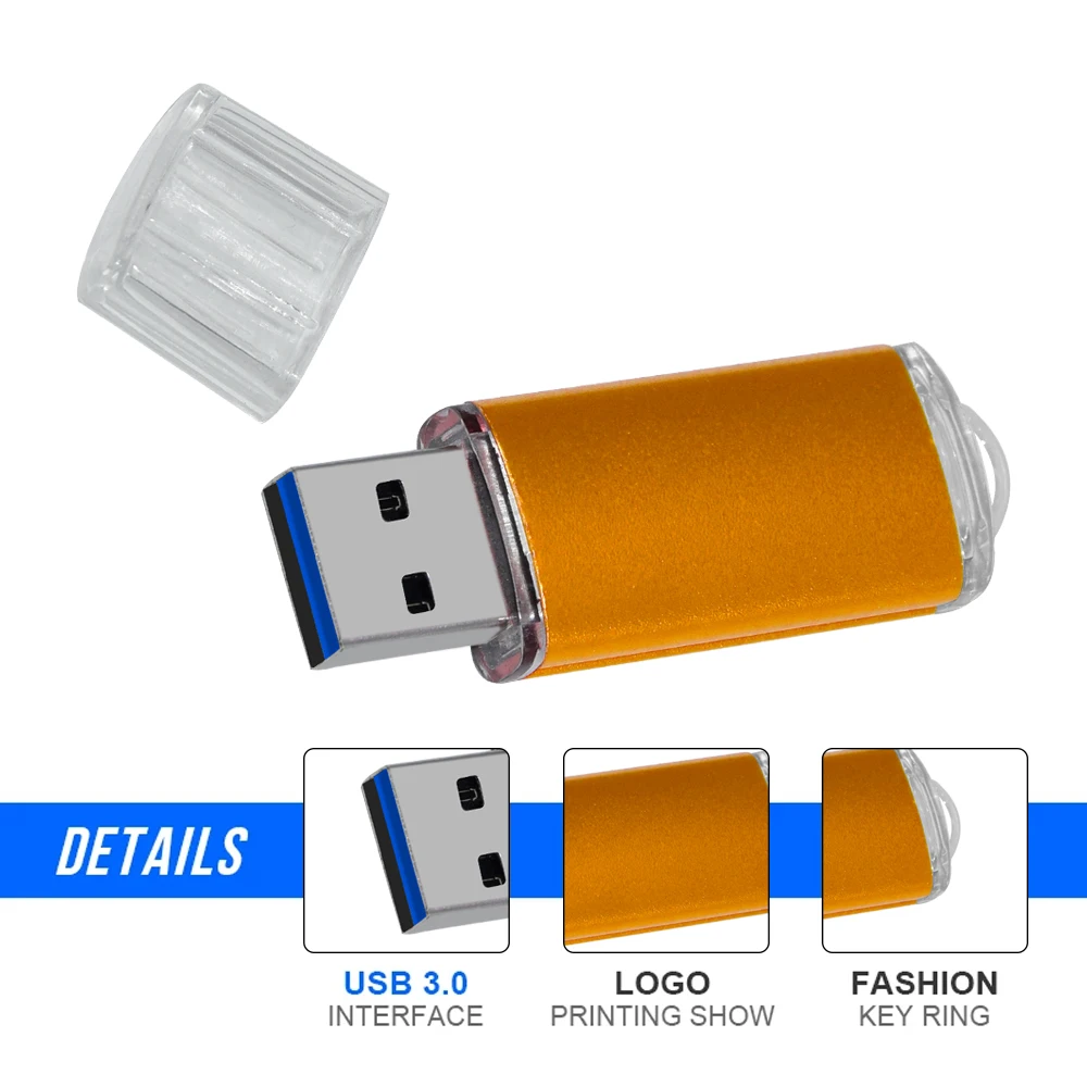 USB 3.0 Flash Drive 64GB 128GB כונן עט 16GB Pendrive 32GB דיסק על מפתח USB מקל זיכרון פלאש בדיסק סמל מותאם אישית, כונן flash מסוג usb - 4