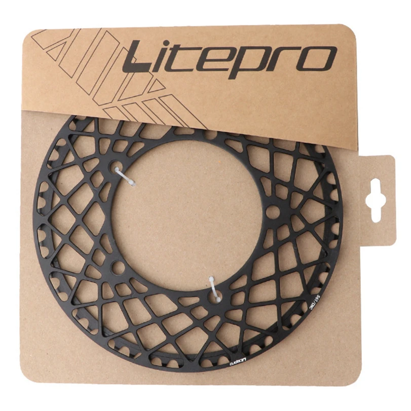 Litepro עכביש סבבת קיפול האופניים חלקים יחיד דיסק 53/56/58T BMX אופני כביש BCD 130MM קראנק אלומיניום קראנק - 4