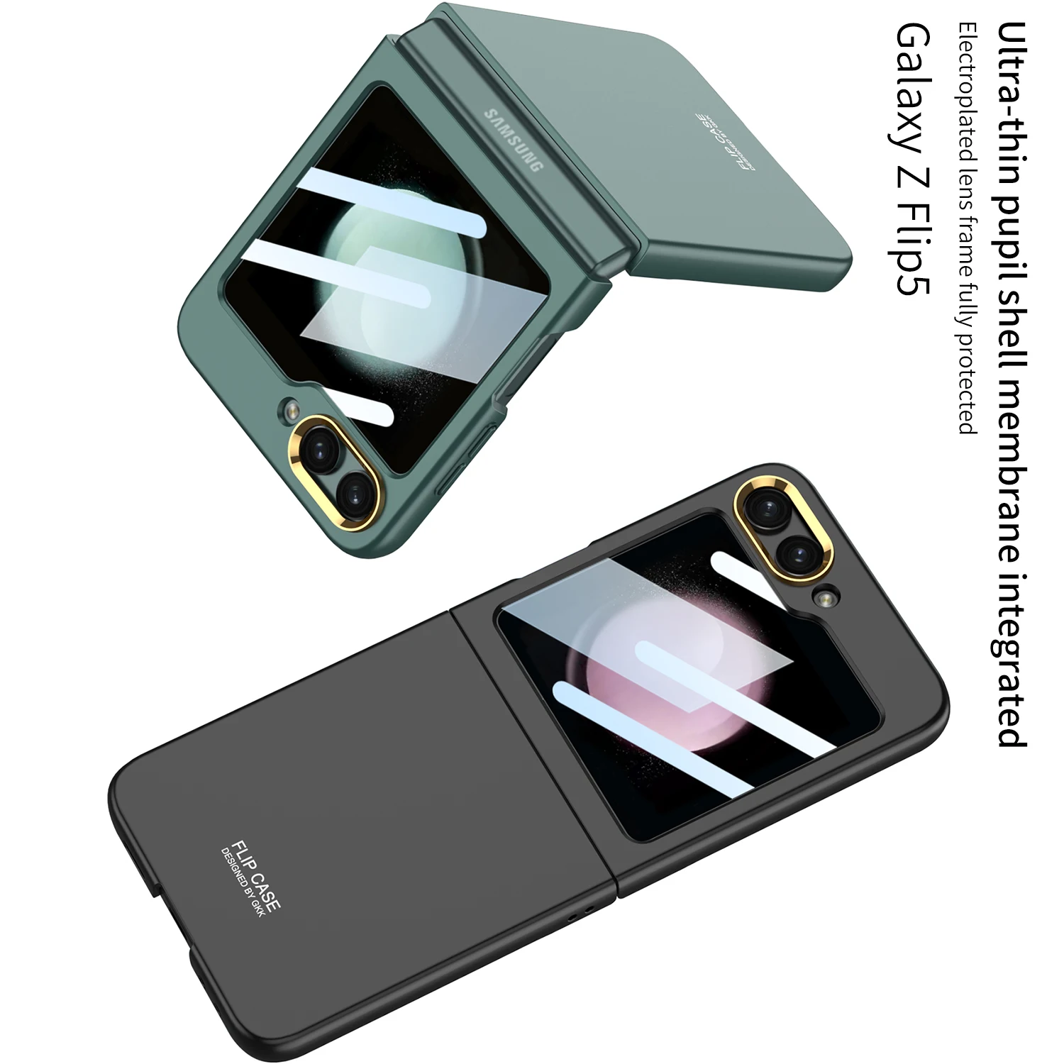 ACC-עבור Samsung Galaxy Z flip 5 מקרה אולטרה דק צבע עדשות מגע, סרט all-in-one חיוני עבור גברים ונשים כיסוי - 4