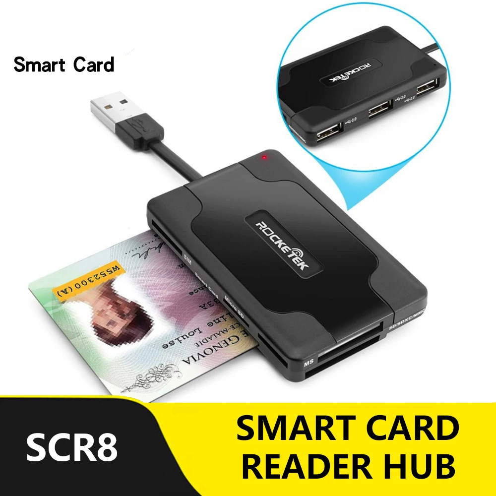 UTHAI SCR8 Smart Card Reader USB2.0 SD TF M2 MS בנק תעודת זהות כרטיס ה SIM-All-in-one - 4