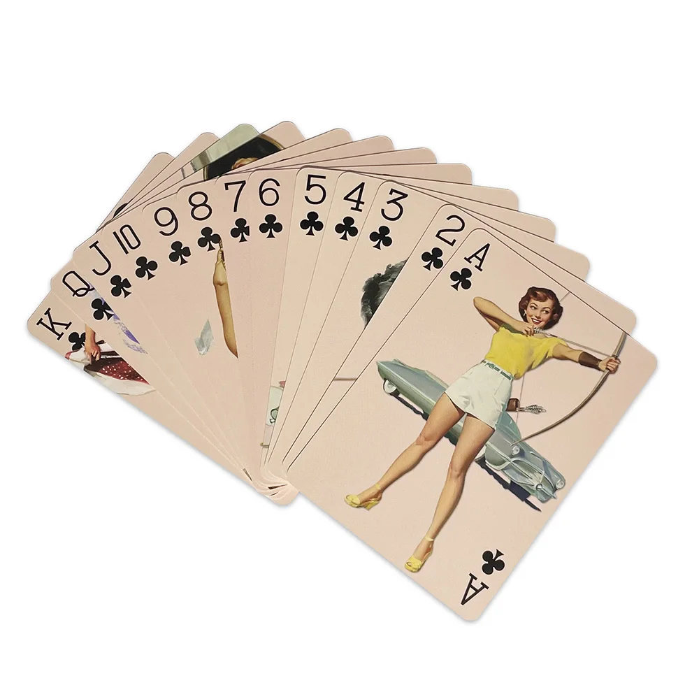 האמריקאי רטרו סקסי גברת יפה ביקיני בנות חמודות משחק פוקר כרטיסי וינטאג', רטרו, קלאסי, אוסף פוקר קלפים - 4