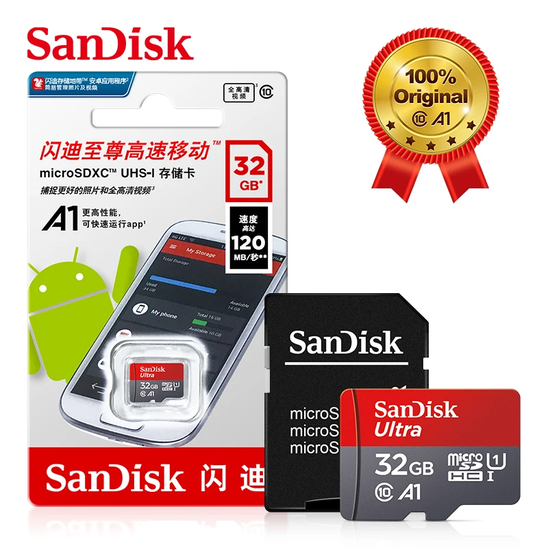 SanDisk 100% מקורי כרטיס הזיכרון 128GB 64GB 32GB A1 TF מיקרו SD כרטיס Class 10 UHS-1 כרטיס פלאש עבור Samrtphone/PC - 4