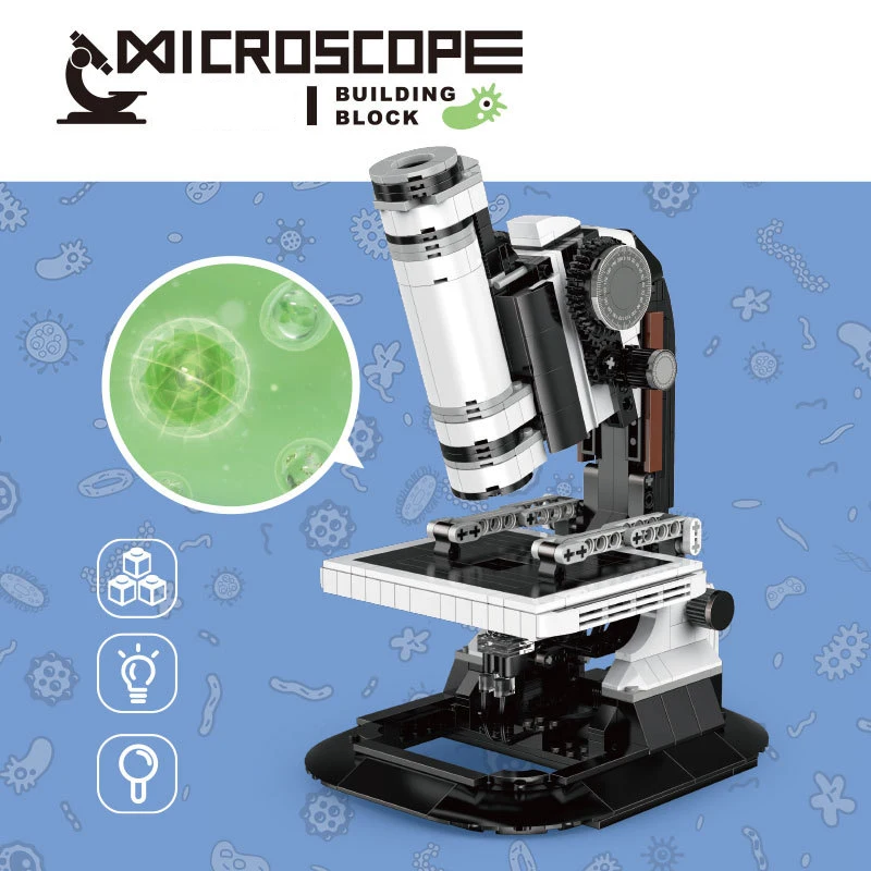 545Pcs מיקרוסקופ מודל אבני הבניין MOC מיני לבנים מדע צעצועים חינוכיים לילדים ילדים מתנה ניסיוני קישוטים - 4