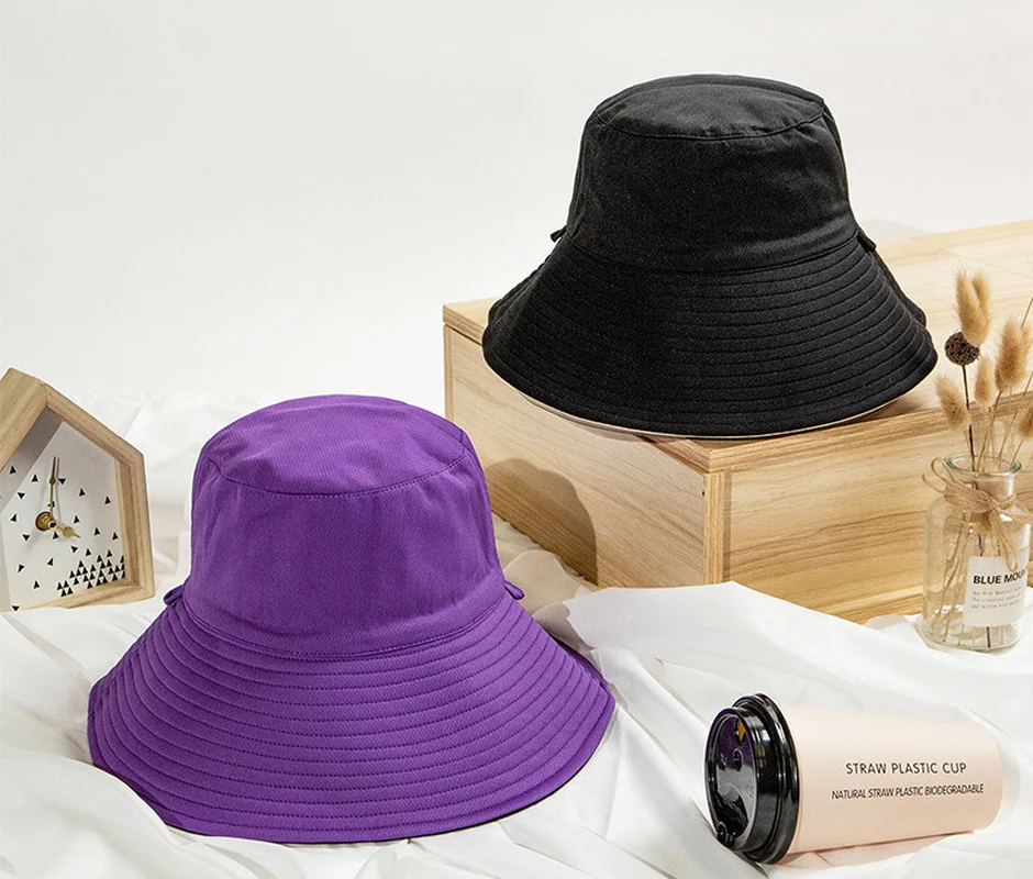 חדשה סתיו חורף חיצוני שמש כובעי ספורט חוף מתקפל פנמה כובעי נשים מוצק צבע קשתות מתכוונן כותנה - 4
