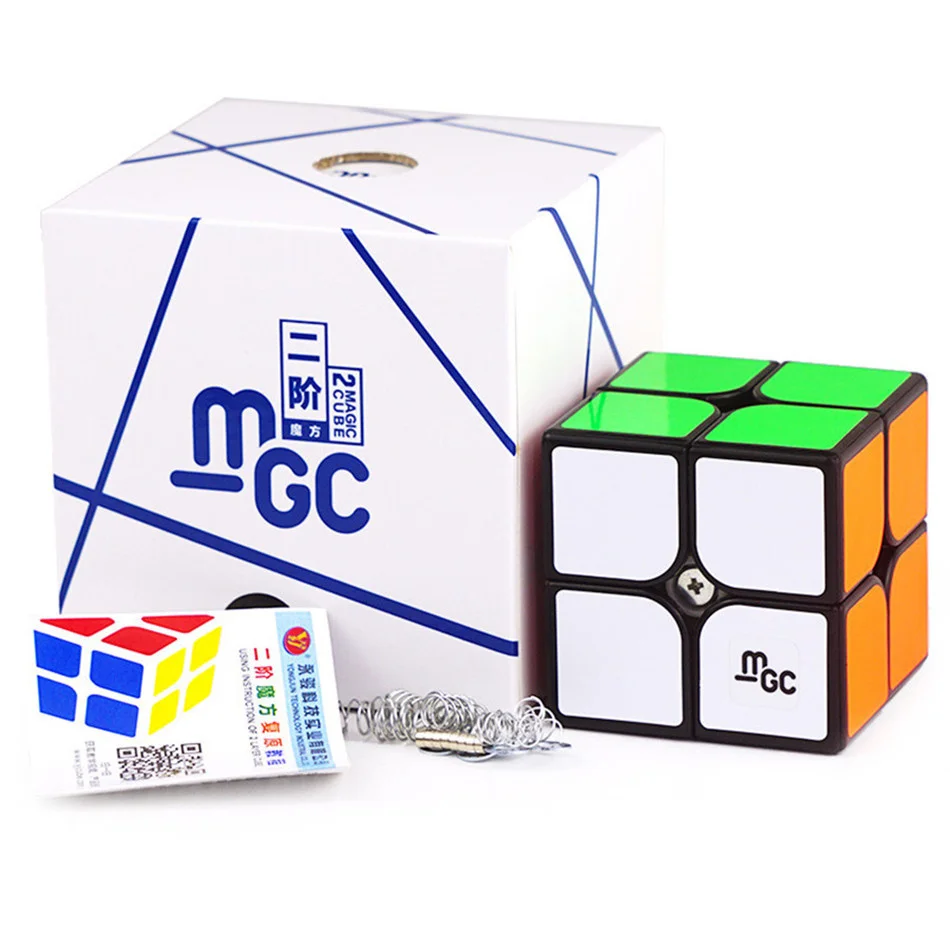 YJ לMGC 2x2 מגנטי קוביית קסם שחור או Stickerless YongJun לMGC 2x2x2 מהירות הקוביה לאימון מוח צעצועים לילדים ילדים - 4