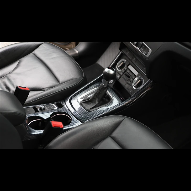 עבור אאודי Q3 2013-2016 1PC סיבי פחמן ABS Chrome המכונית הציוד ידית משמרת מסגרת הכיסוי לקצץ פיתוחים רכב סטיילינג - 4