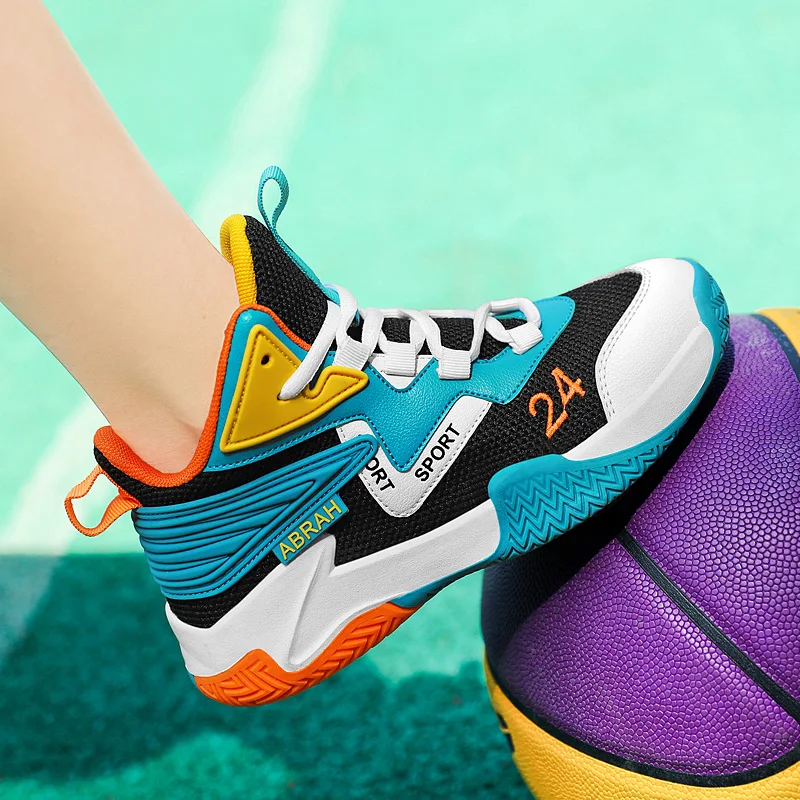 ספורט חדש בני נעלי כדורסל נעלי non-להחליק ילדים נעלי ספורט בנות נעלי ספורט רחוב לנשימה נעלי כדורסל - 4