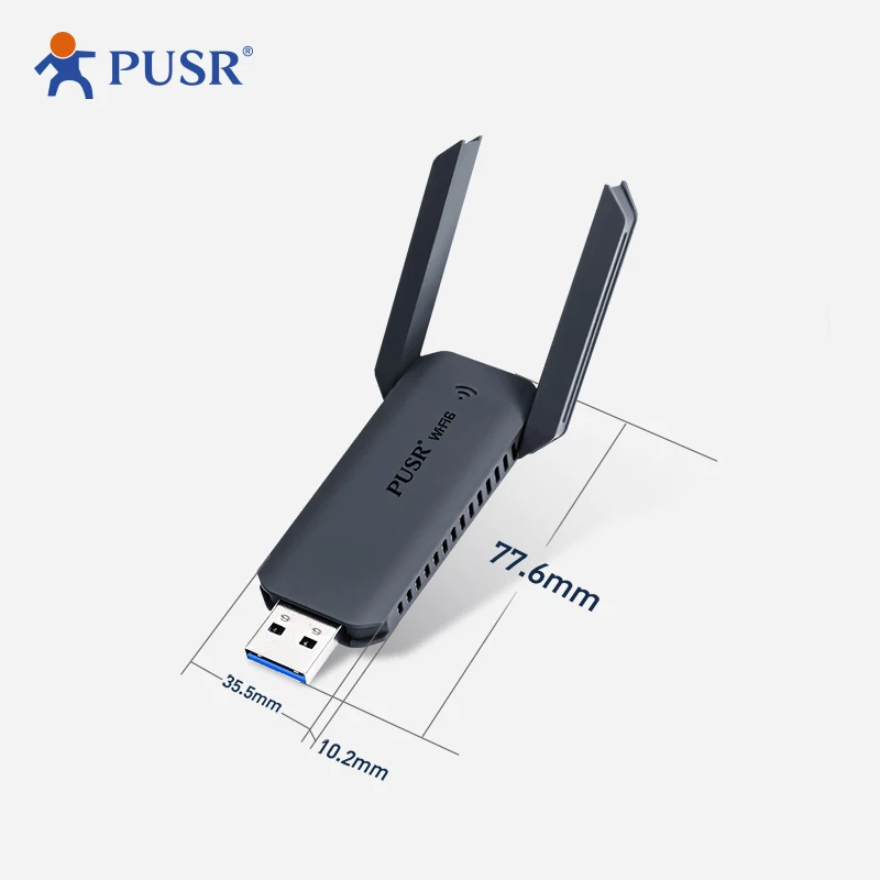 (המחיר ל-2 חתיכה) PUSR WiFi 6 USB מתאם רשת 5.8 G/2.4 G USB3.0 2dBi*2 אנטנות תמיכה Windows10 11 USR-UAX180 - 4