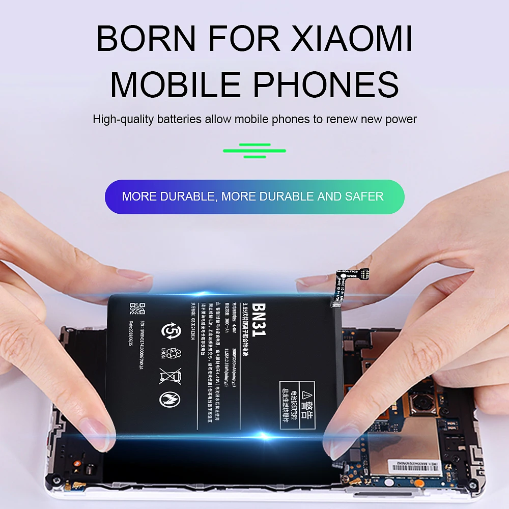 PINZHENG BN31 טלפון נייד סוללה עבור Xiaomi Mi 5X MI5X Redmi 5A Pro 3050mAh אמיתי קיבולת החלפת סוללות +כלים - 4