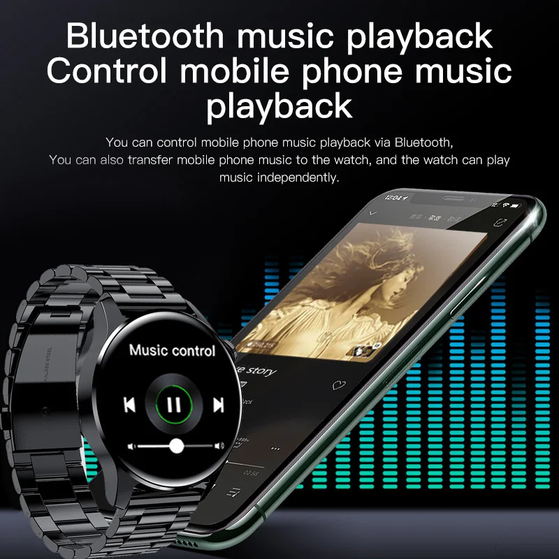 2023 החדש Bluetooth לקרוא שעון חכם גברים מגע מלא ספורט כושר שעונים עמיד למים קצב לב פלדה בנד שעון חכם אנדרואיד IOS - 4