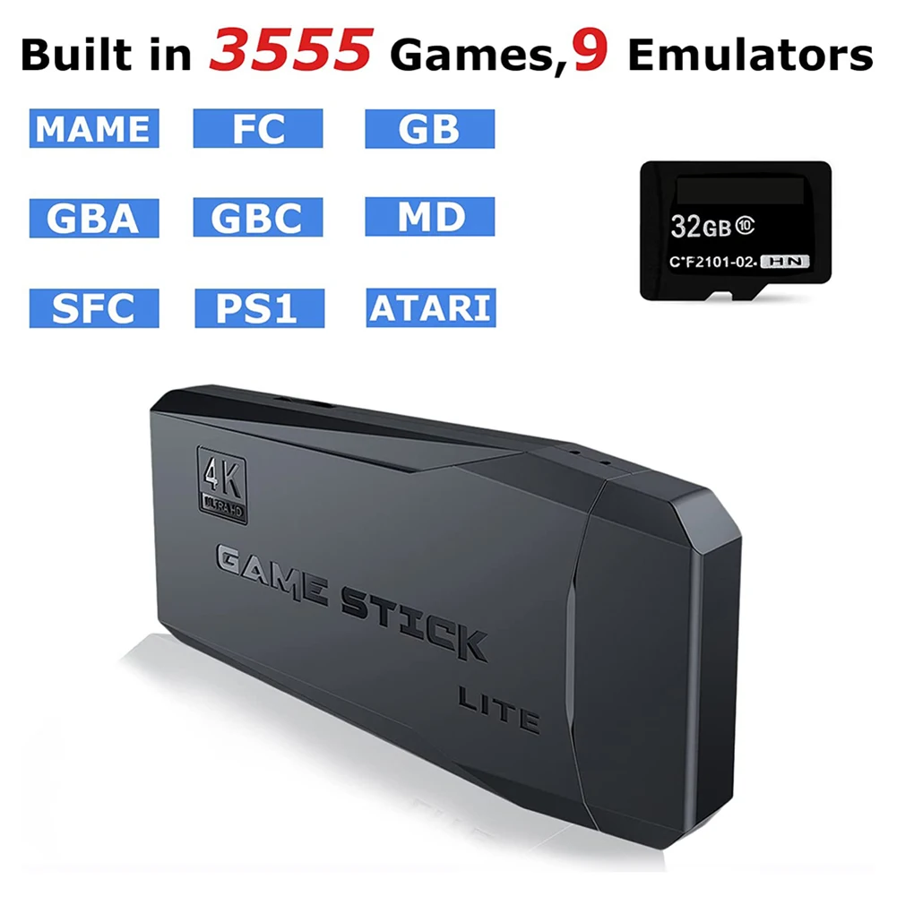 M8 רטרו המשחק מקל 4k 10000 משחקי וידאו ניידת קונסולת משחק 2.4 G כפול בקר אלחוטי כף יד שחקן משחק עבור PS1/מיים - 4