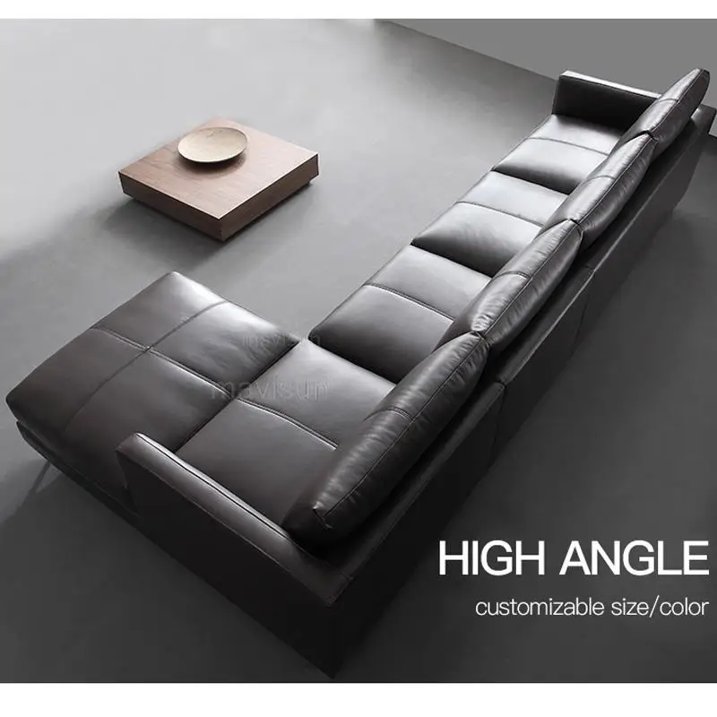 מודרני מינימליסטי אופנה ספה שילוב סקנדינבי מינימליסטי קטן בדירה סלון עור אמיתי מלא ריהוט הבית - 4