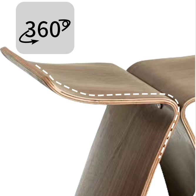 פשוט חדש מעץ מלא צואה ההגירה הסלון פרפר כיסא שרפרף ההלבשה Stackable הנעל צואה יומן נורדי שרפרף קטן - 4