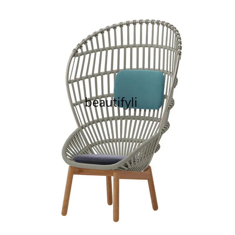 yj נורדי חיצונית פנאי קש הכיסא חיצונית ריהוט חוצות יצירתי מעצב חבל הכיסא - 4