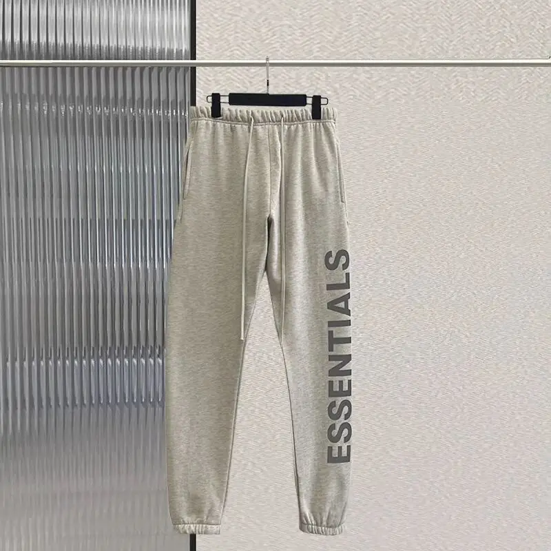 2023 החדש יסודות מכנסיים מכתב מודפס לוגו כותנה מכנסי מותג האופנה oversize חופשי יוניסקס באיכות גבוהה מזדמנים מכנסיים - 4