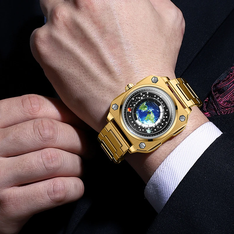 2023 העיצוב החדש זהב קוורץ שעונים Mens העליון מותג יוקרה מלא פלדה עסקים Mens שעונים עמיד למים שעוני יד רלו גבר - 4
