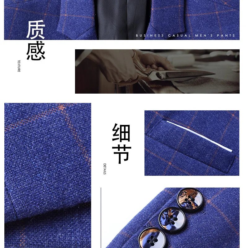 האביב החדש נוער מקרית החליפה גברים 'S מעיל קוריאני אופנה עסקים אריג יחיד המערבית קטן חליפת גברים, בגדי גברים - 4