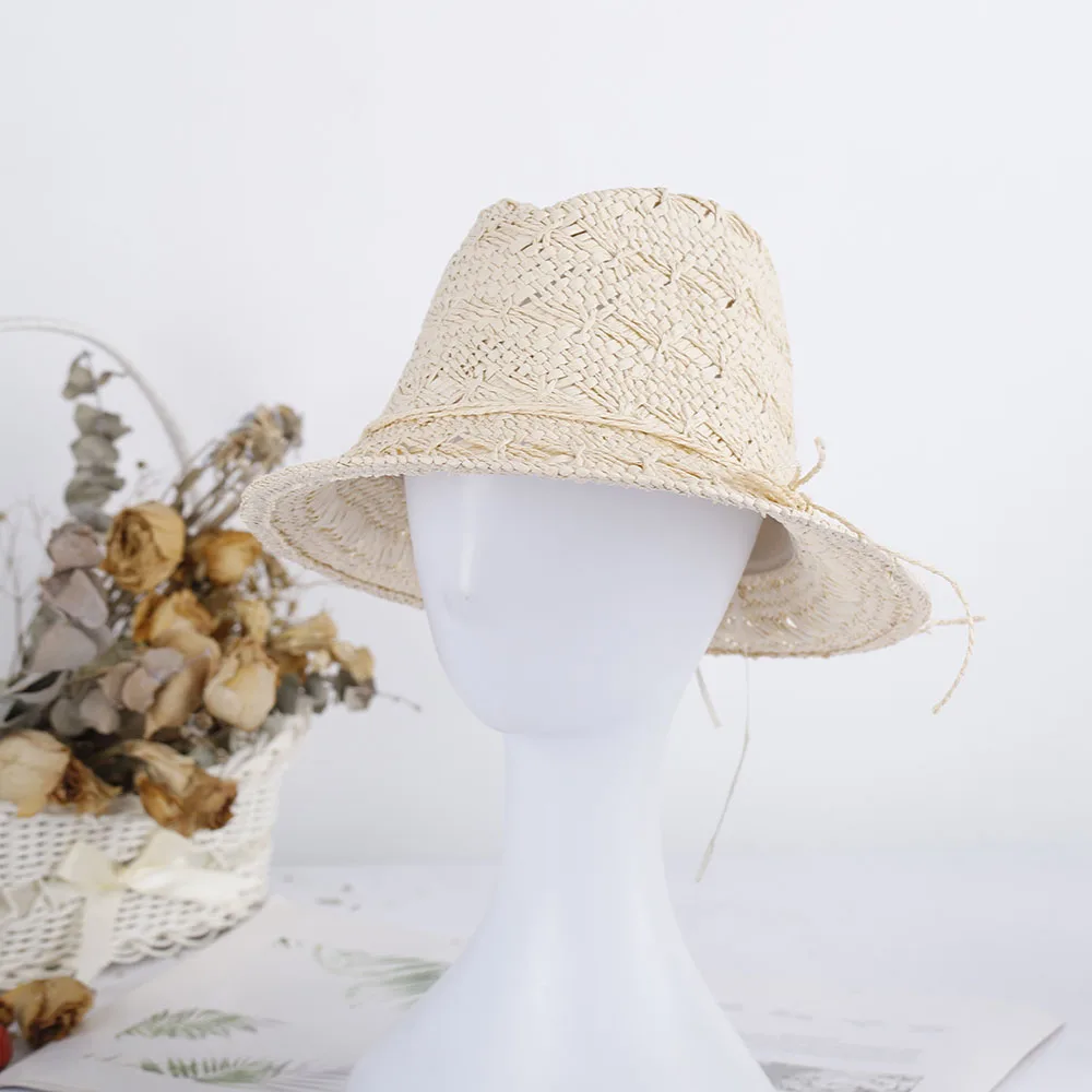 חדש פדורה כובעי נשים של השמש בקיץ כובע כובע קש כובע דלי גולף כובע נשים הגנת uv סולארית כובע החוף כובעים לנשים - 4