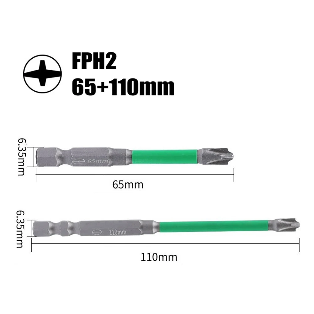 6pcs 65/110mm מגנטי מיוחד לחצות מברג קצת FPH2 Nutdrivers יצווה ראש שקע להחליף חשמלאי כלים חשמליים - 5