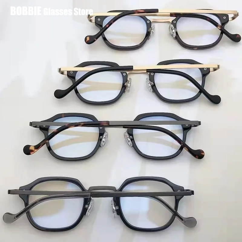2023 מותג חדש עיצוב משקפיים מסגרת רטרו מצולעים אצטט טיטניום משקפיים גברים, נשים, אור כחול מרשם אופטי Eyewear - 5