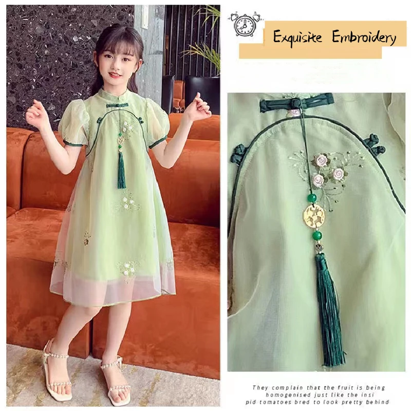 תינוקת Cheongsam שמלת 2022 אופנתי שמלות ערב ילדים הנסיכה Hanfu מלבישים את הילדים בגדים Vestido Orientales פורמאלית שמלות - 5