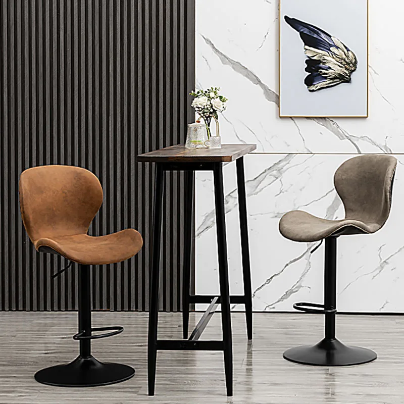 האירופי עור רף נמוך כסא מעלית מודרנית שחור יוקרה הכסא המסתובב מתכת עיצוב מינימליסטי Chaises Longues רהיטים הכיסא - 5