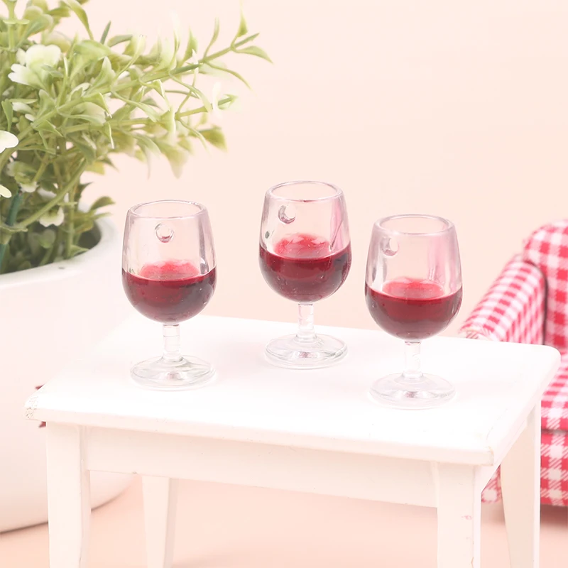 4pcs מיניאטורי יין אדום כוס יין כוסות הבובות מזונות מצרכים מטבח פייה בגן קישוטים - 5