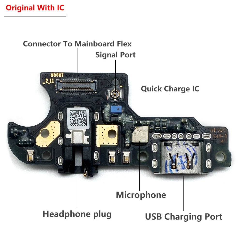 10Pcs，טעינת USB שקע יציאת מיקרופון מחבר מזח לוח להגמיש כבלים תיקון עבור OPPO A1k A3S A5S Realme 7 8i 2 C12 C15 C21 - 5