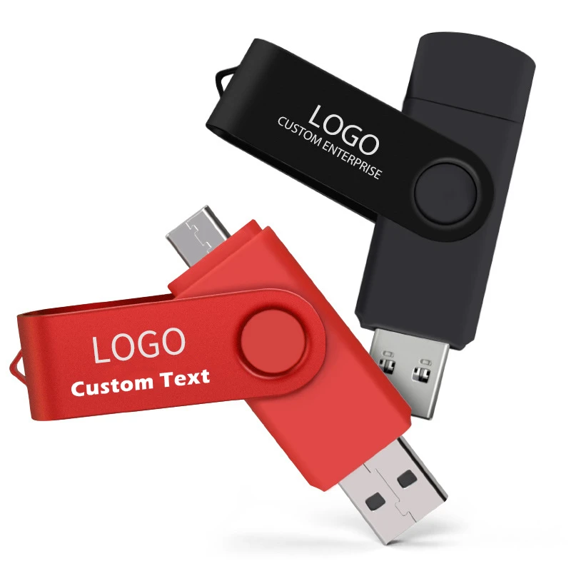 מותאם אישית לוגו כפול להשתמש אנדרואיד OTG USB Flash Drive כונן עט 4gb 8gb 16gb 32gb 64gb USB 2.0 Pendrive כונן פלאש מיקרו USB - 5
