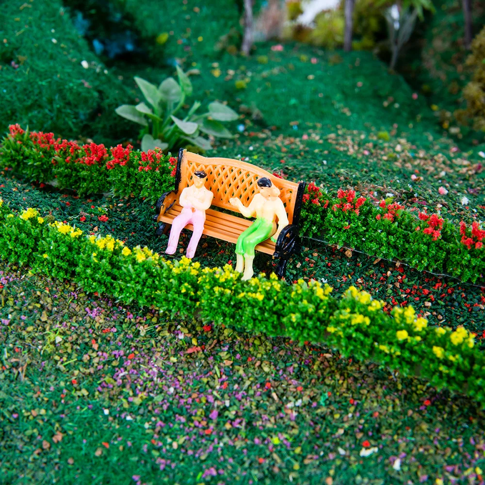 DIY מודל קבלת דיורמה סימולציה פרח הדשא אדריכלות בניין פריסת רכבת נוף קישוט הגן 2pcs/lot - 5