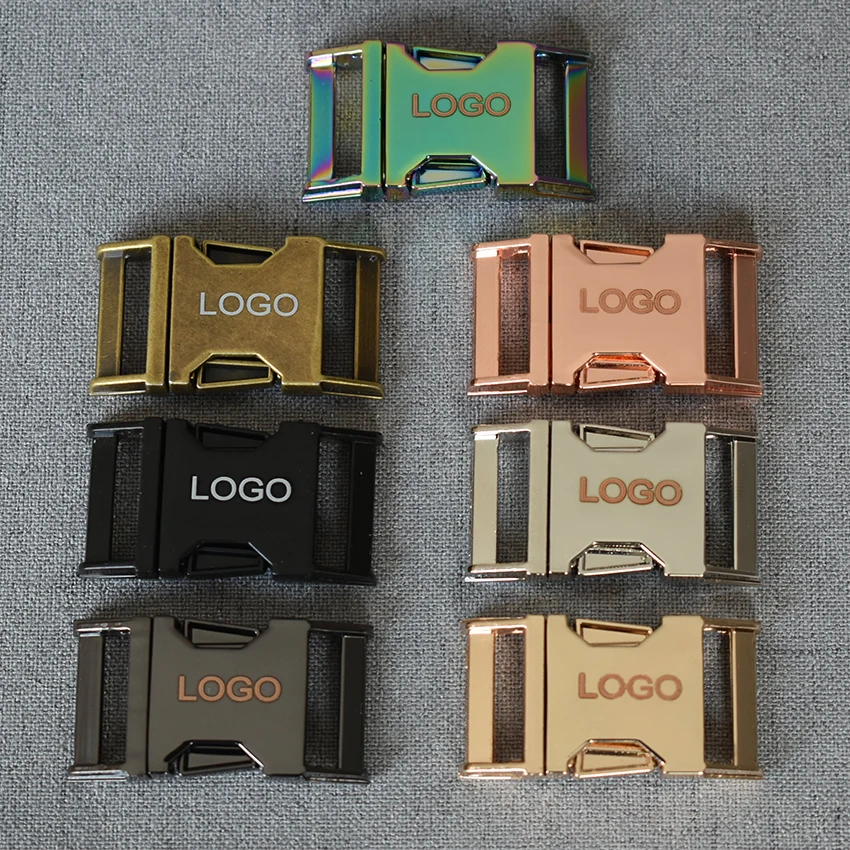 לוגו 100 יח ' מתכת צד לשחרר את האבזמים Pack עבור 20mm אנו מציעים חינם אותיות שירות DIY אביזרים-שבע colores - 5