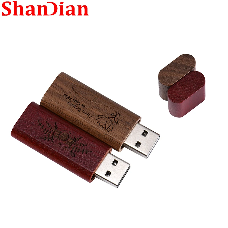 אישית Flash Drive 64GB חינם לוגו עץ עט כונני 32GB מייפל חינם מפתח טבעת מקל זיכרון 16GB USB 2.0 U דיסק 8GB 128GB - 5