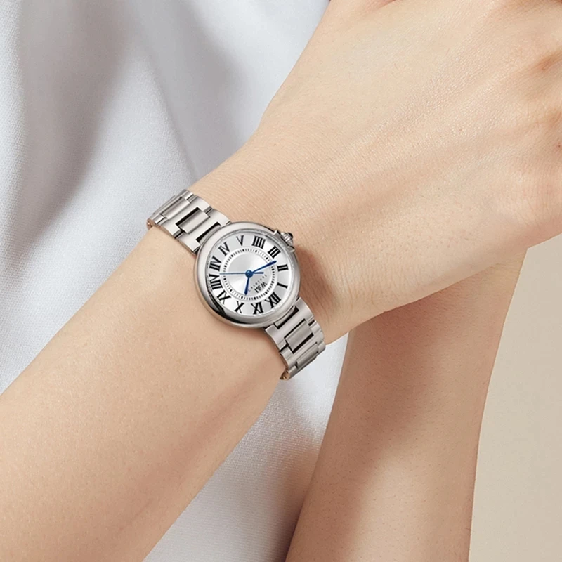 רלו Mujer קרנבל מותג גבירותיי אופנה שעון נשים יוקרתי השמלה קוורץ שעון היד עמיד למים ספיר זכוכית Relogio Feminino - 5