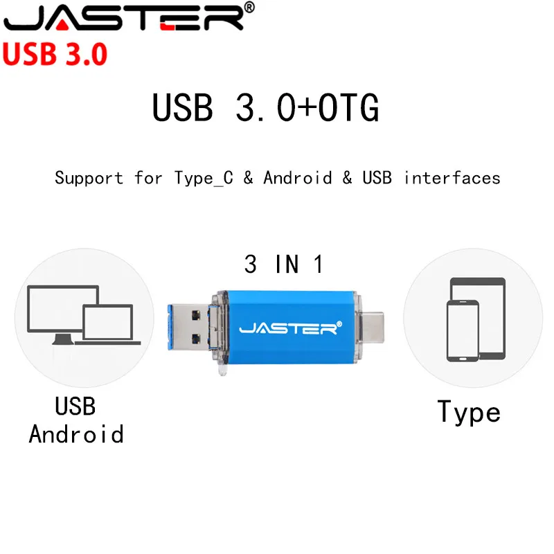 ג ' סטר ניו 3 ב-1 OTG (אנדרואיד&USB & Type_C) USB 3.0 flash drive מתכת מותאם אישית עט כונן 64GB 32GB 16GB 8GB 4GB מתנות לחתונה - 5