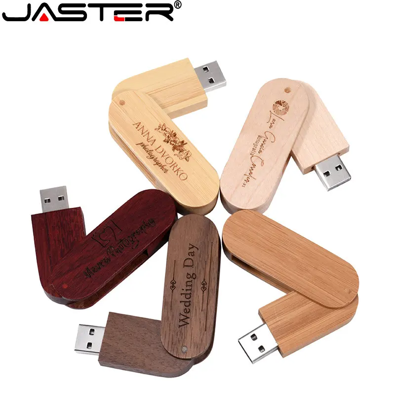 JAETER 10PCS/הרבה עץ המסתובב סאבר עט כונן USB 2.0 כונן פלאש 128GB מהירות גבוהה כרטיס זיכרון צילום חתונה מתנה דיסק U - 5