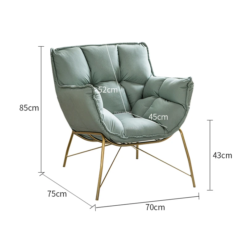 יוקרה גינה ברזל פשוטים סלון כסאות מרפסת ספה כסא נורדי השינה פנאי יחיד משענת הכיסא ריהוט הבית - 5