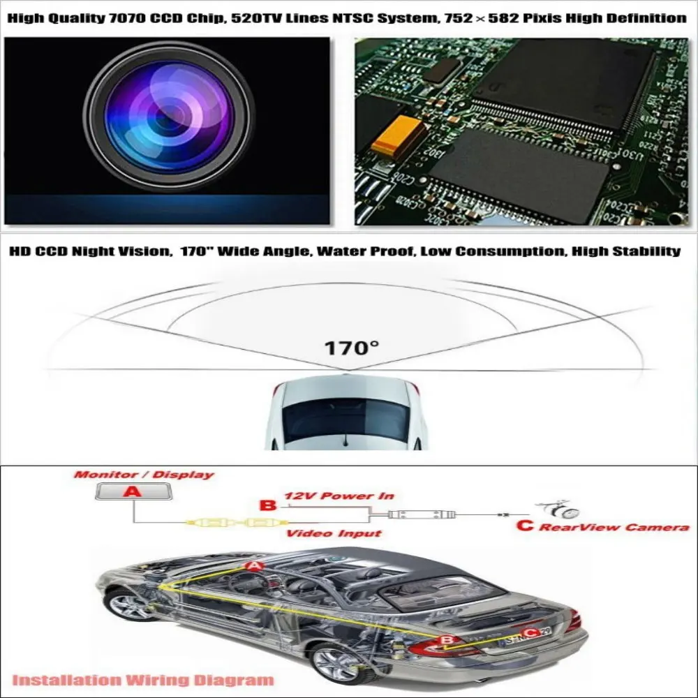 עבור מרצדס בנץ S250 S300 S350 המכונית הפוכה האחורי בחזרה מצלמה אוטומטית חניה להציג תמונת מצלמת אביזרים - 5