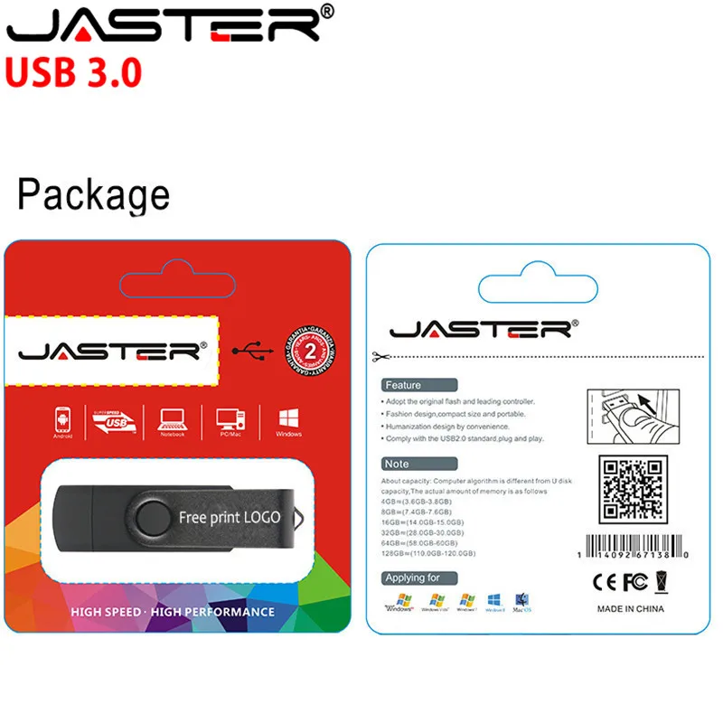 ג ' סטר OTG USB 3.0 כונן פלאש 128gb מהירות גבוהה עט 64gb 32gb 16gb 8gb זיכרון (מעל 10pcs חינם לוגו) - 5