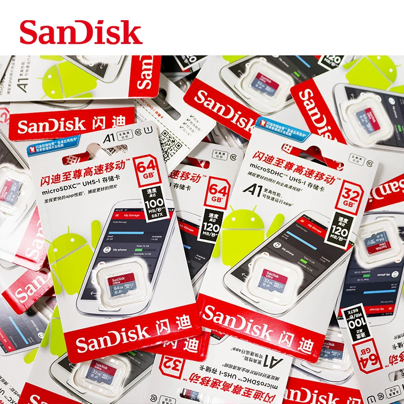SanDisk A1 שיעור 10 Mini SD כרטיס 128GB Flash כרטיסי הזיכרון 128GB מיקרו SD TF כרטיס 128GB cartão דה memória נהיגה מקליט מצלמה - 5